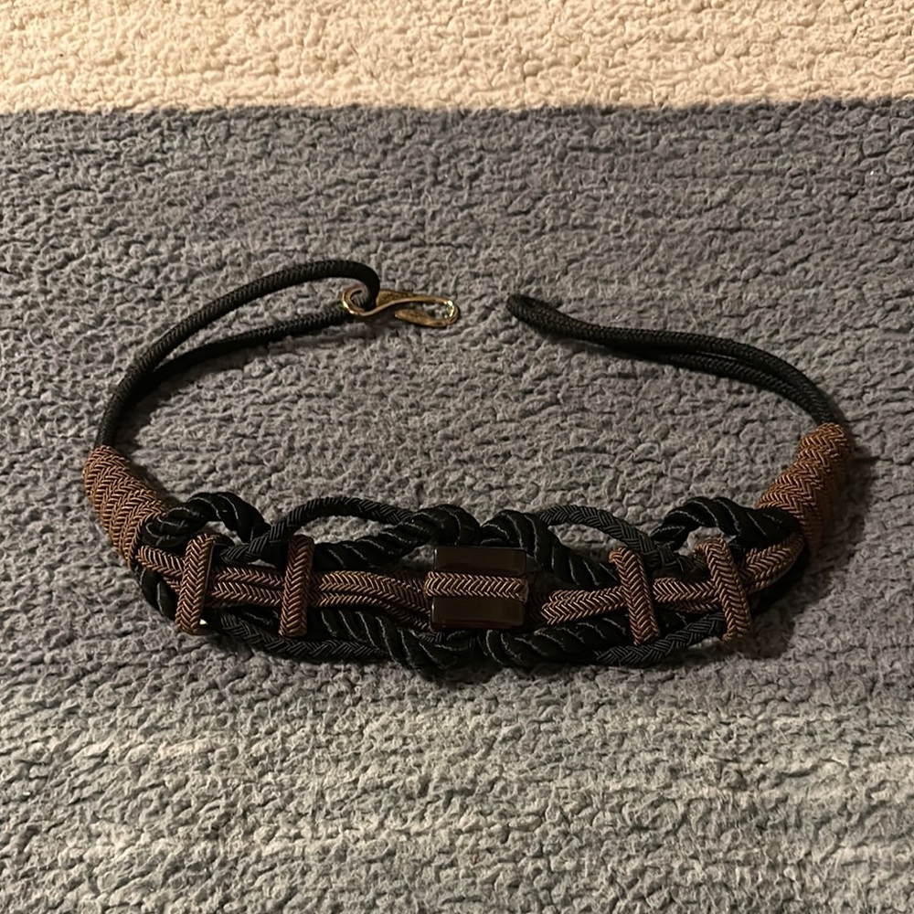 Elegant Black and Brown Women's Belt by Leather Shop